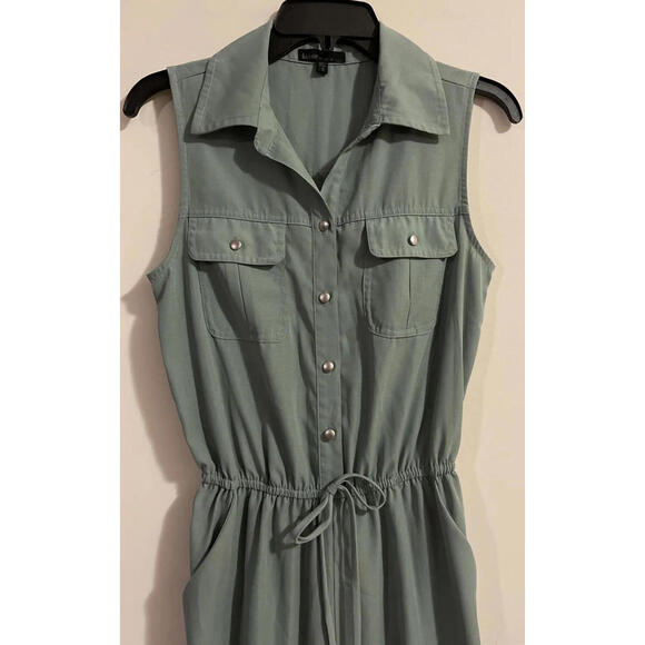 Bebop Womens Small Green Elastic Waist Pant Style Sleeveless Jumpsuit! A1388 - Picture 6 of 9